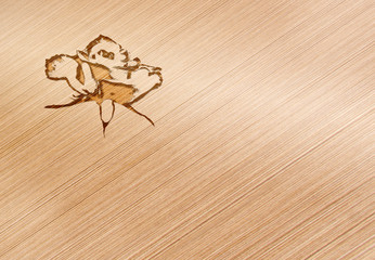 Rose wood carving copy space