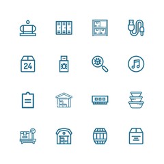Editable 16 storage icons for web and mobile