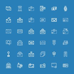 Editable 36 postage icons for web and mobile