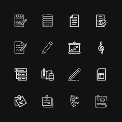Editable 16 notepad icons for web and mobile