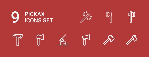 Editable 9 pickax icons for web and mobile