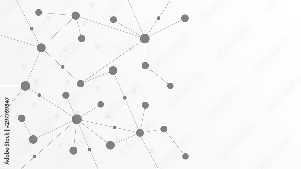 Poster Abstract geometric connect lines and dots.Simple technology graphic background.Illustration Vector design Network and Connection concept.
