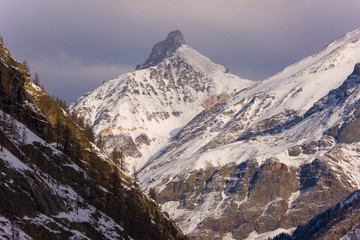 Winter landscape in Valsavarenche, Gran Paradiso National Park, Valle d'Aosta, Italian Alps, Italy, Europe
