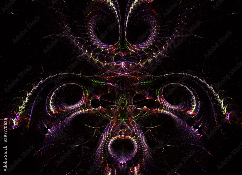 Poster abstract color dynamic background with lighting effect. fractal art