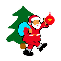 Santa, tree natal illustration icon vector