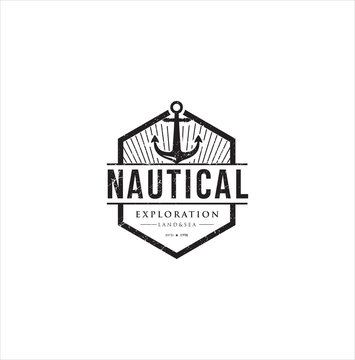 Nautical Logo Badges And Labels Royalty Free Cliparts, Vectors, And Stock Illustration . Vintage marine Nautical Logo rope Hipster Retro