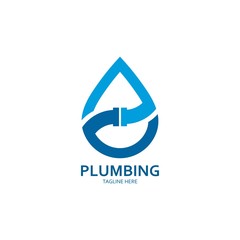 Plumbing logo vector icon illustration design 