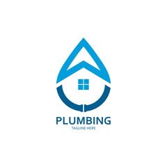 Plumbing logo vector icon illustration design 