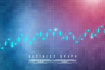 2d rendering Stock market online business concept. business Graph 