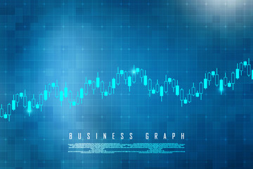 2d rendering Stock market online business concept. business Graph 