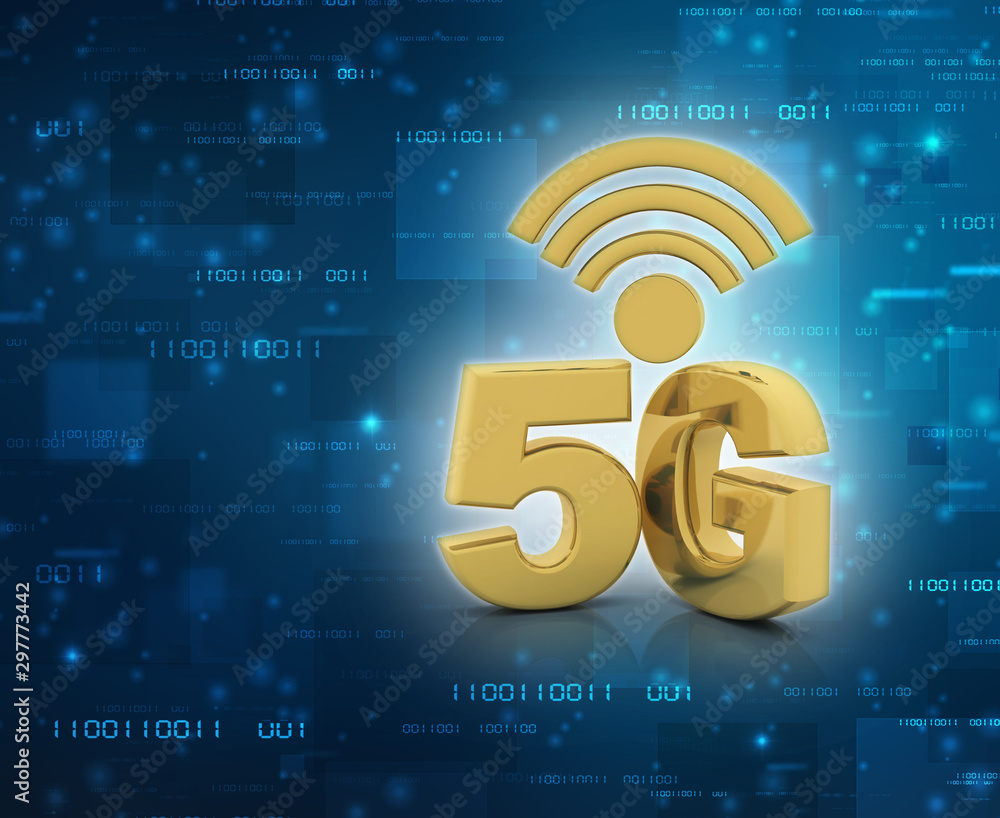 Poster 3d rendering 5g network 5g connection with wifi