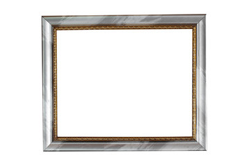 Fototapeta premium Silver picture frames pattern gold isolated on white background.