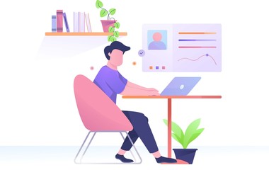 man work on home illustration
