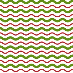 red and green wavy lines. seamless texture with white rolling lines on white background.