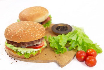 hamburger on white background