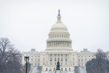 Winter Washington DC: US Capitol at snowy day