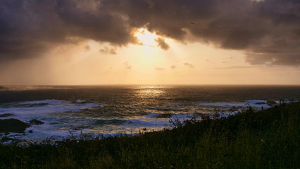 Puesta de sol en el mar
