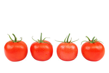 Fresh red tomatoes isolated on white background
