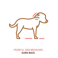 Dog fearful behavior icon