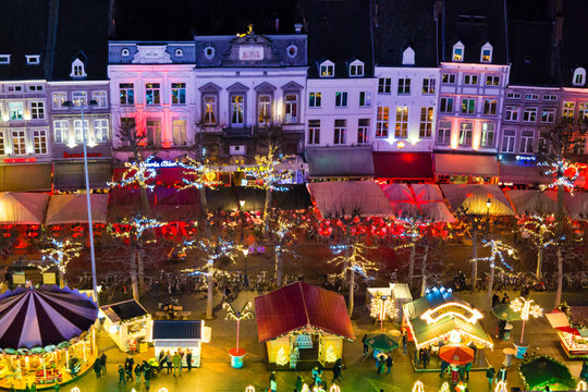 Christmas market on Vrijthof in Maastricht, Netherlands