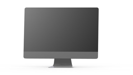 flat monitor white screen computer, pc display digital wide screen and slim 3d