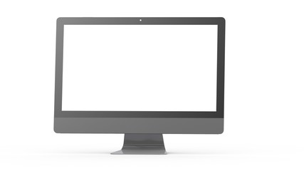 flat monitor white screen computer, pc display digital wide screen and slim 3d