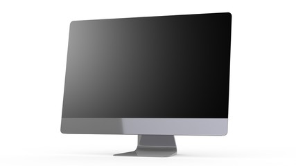 flat monitor white screen computer, pc display digital wide screen and slim 3d