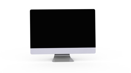 flat monitor white screen computer, pc display digital wide screen and slim 3d