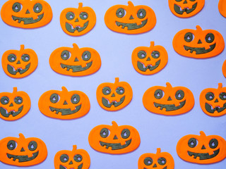 Halloween pattern on purple background