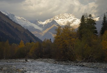 Morning in mountains