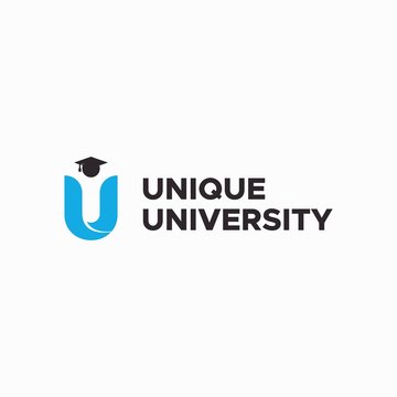 letter U for unique university logo design