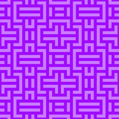 Vector colorful seamless geometric pattern. Bright techno texture. Repeating abstract digital purple background with creative shapes