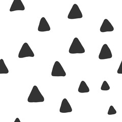 Vector seamless monochrome pattern. Vector hand drawn scandinavian style illustration design. 