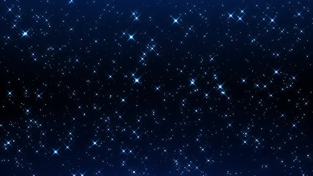 Sparkle Glitter Stars Space 9 -Elegant Blue- Twinkle Night -Seamless Loop -4K UHD 3840-2160