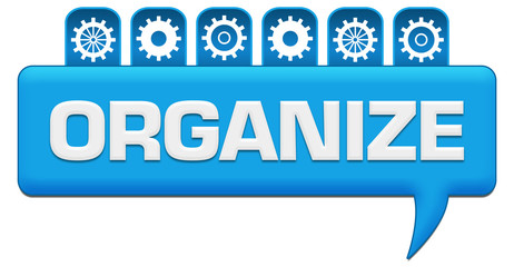 Organize Blue Comment With Gears Symbols On Top 