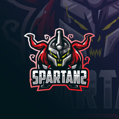 spartan mascot logo design vector with modern illustration concept style for badge, emblem and tshirt printing. angry head spartans illustration.
