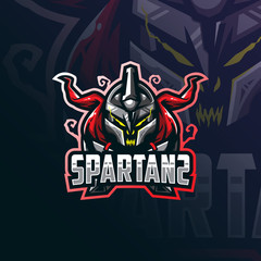 spartan mascot logo design vector with modern illustration concept style for badge, emblem and tshirt printing. angry head spartans illustration. © Ahmadbrutalism666
