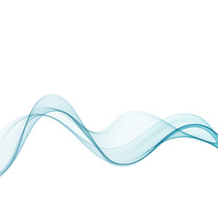  Abstract smoky blue wave on a white background. Design element