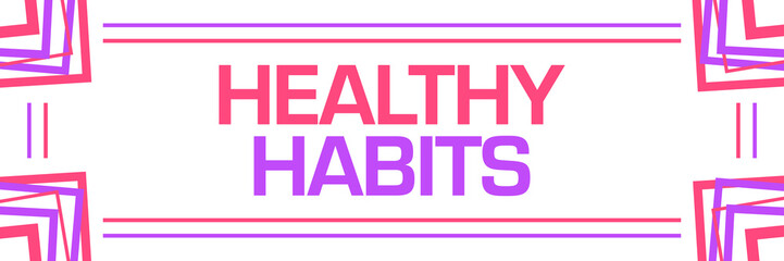 Healthy Habits Pink Purple Random Borders Horizontal 