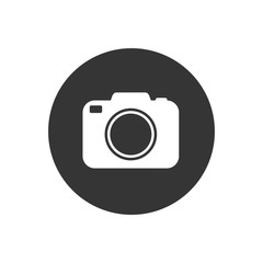 Photo camera icon on white vector illustration flat style
