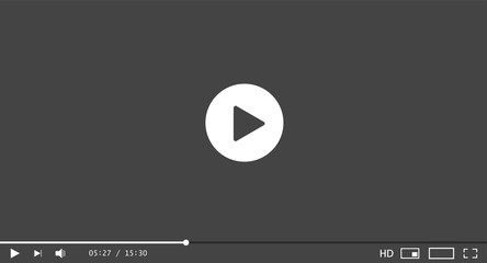 Classic video player template. Vector illustration