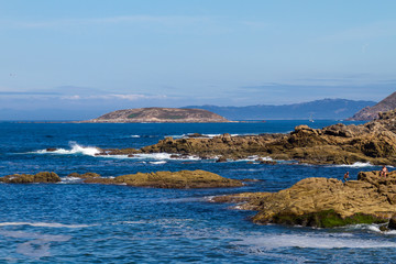 Fototapeta na wymiar Baiona e Isole Ciès (Galizia, Spagna)