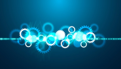  ingranaggi, motore elettrico, meccanismo, forza © xyz+