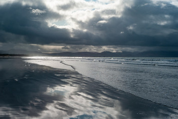 Wild stormy ocean beach landscape on the west coast of Ireland