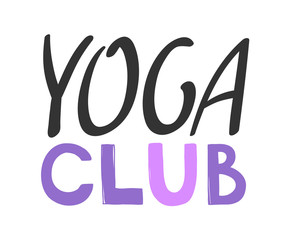 Yoga club. Sticker for social media content. Vector hand drawn illustration design. 