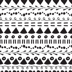 Vector hand drawn black and white doodle lines