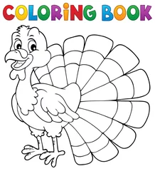 Abwaschbare Fototapete Für Kinder Malbuch Truthahn Vogel Thema 1