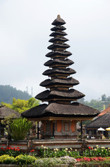 Pura Ulun Danu temple complex of Lake Bratan in Bali