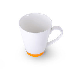 white ceramic cup on white background