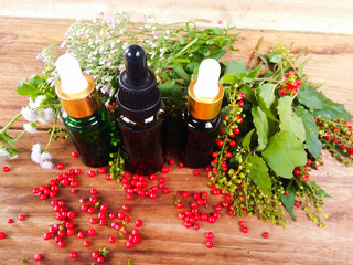 essential oil and flowers